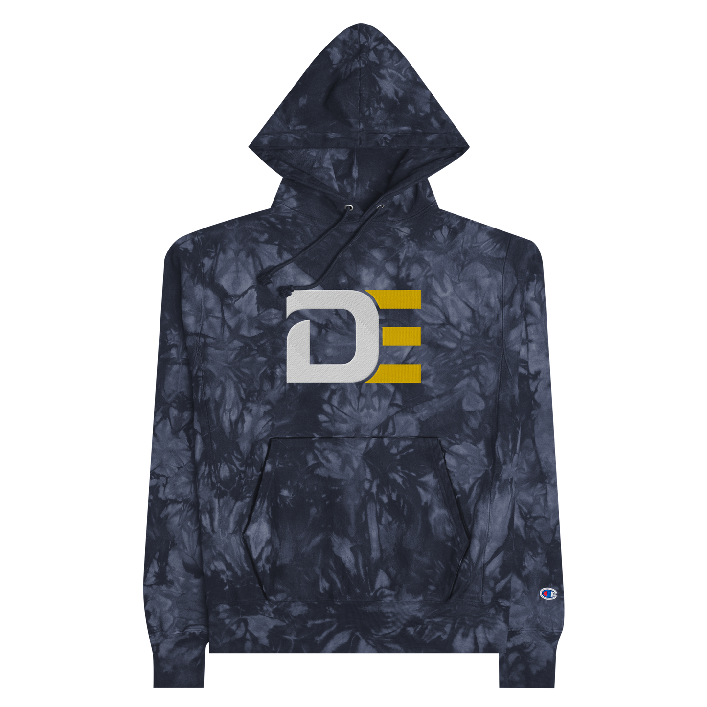 DE EMBROIDERED CHAMPION TIE-DYE HOODIE